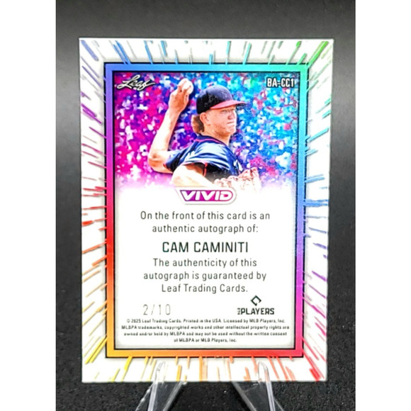2025 Cam Caminiti 2/10 Auto Blue Prismatic RC Atlanta Braves Top Prospect - Picture 3 of 3
